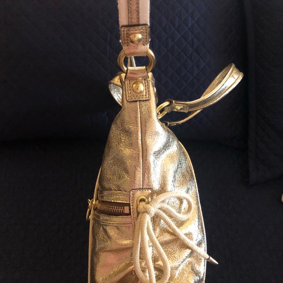COACH Poppy Spotlight Gold Leather Purse/Shopper/Hobo - RARE - Picture 3 of 14